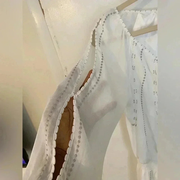 White House Black Market White Bohemian Blouson Dress Sz S - Picture 5 of 9